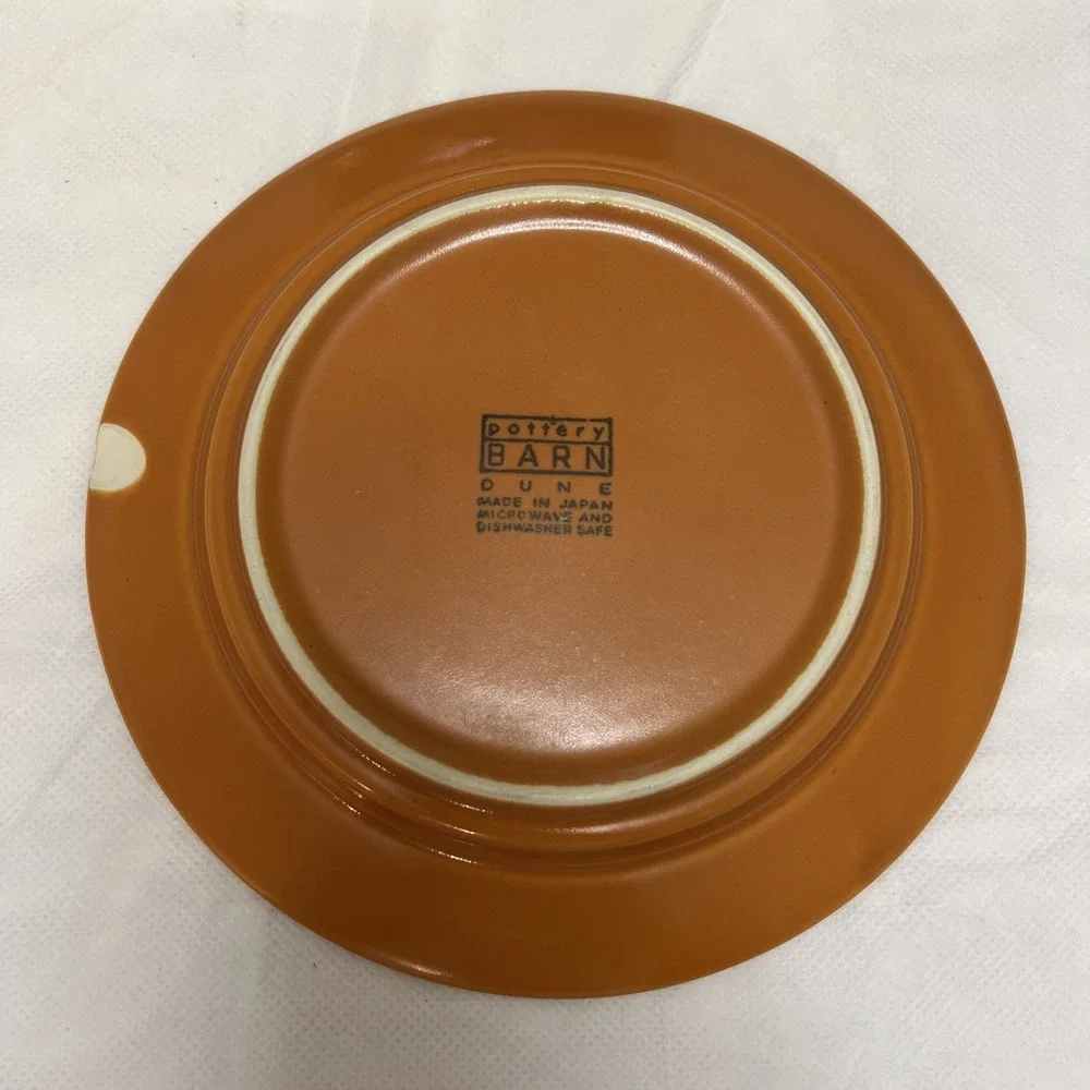 Vtg Pottery Barn Dune Persimmon Salad Plates 4 Retro MCM Boho Replacement
